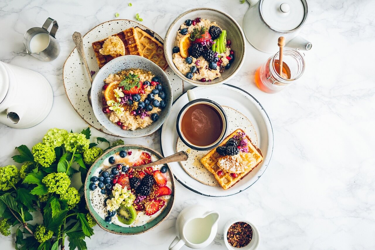 healthy breakfast table